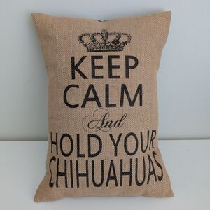 NEW Chihuahuas Decorative Burlap  Pillow Throw Pillow Farmhouse Dog Owner Lover